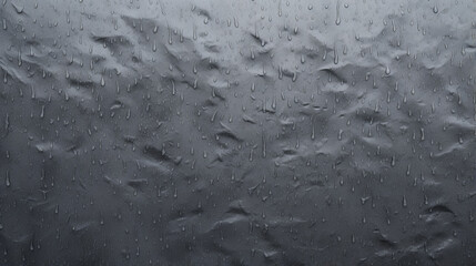 A wall covered in raindrops, its surface turning a deep grey