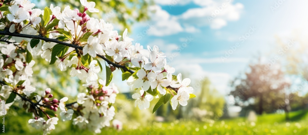 Canvas Prints Apple trees blooming in a park create a beautiful natural background