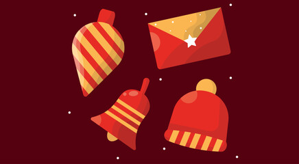 flat Christmas vector elements