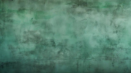 Alte Betonwand mit Rissen und grüner Farbe.