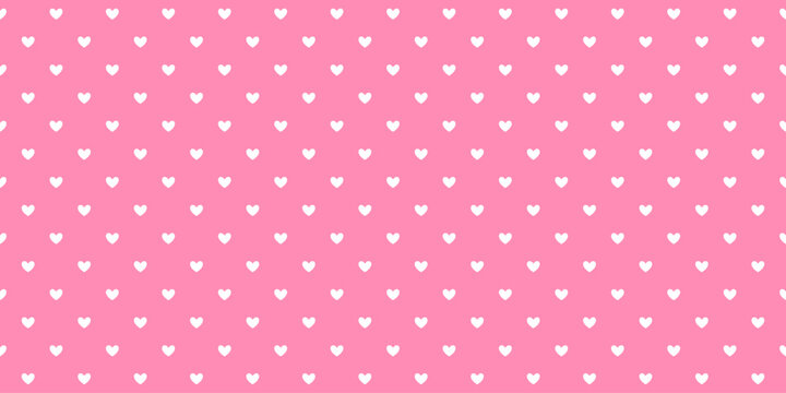 Tiny hearts seamless pattern. Pink Valentines polka dot repeating background. Heart-shaped decorative texture for textile, fabric, cover, poster, banner, print, card, invitation. Vector wide wallpaper