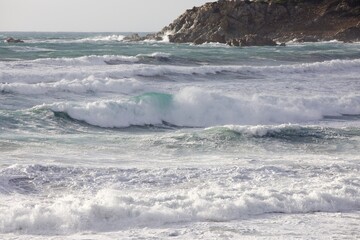 wave breaking on the beach
