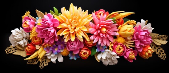 Thai culture and design are vividly expressed through colorful flower art in Thailand