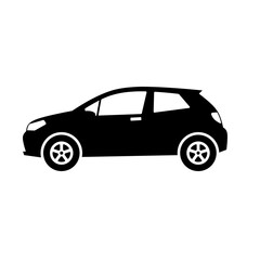 Fototapeta na wymiar Hatchback car icon vector. Crossover car silhouette for icon, symbol or sign. Hatchback car graphic resource for transportation or automotive