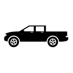 Pickup car icon vector. Countryside delivery car silhouette for icon, symbol and sign. Pickup car for transportation, shipment, delivery, package or transit