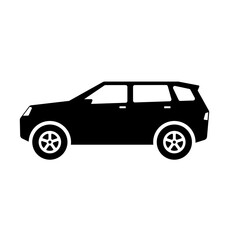 SUV car icon vector. Sport utility vehicle silhouette for icon, symbol or sign. SUV car graphic resource for transportation or automotive