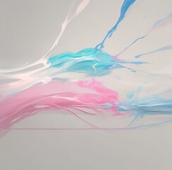 Obraz premium Abstract watercolor hand painted background. Abstract pastel pink and blue color paint with pastel grey background. Fluid composition with copy space. Minimal natural luxury. 