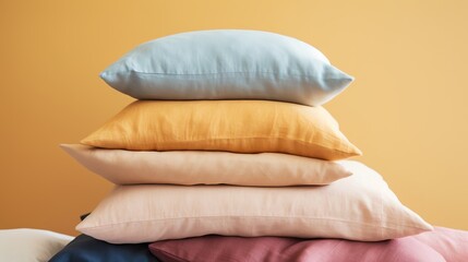 Stack of modern colorful pillows