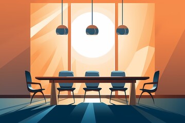 Professional Empty Office Meeting Room Background - Generative AI
