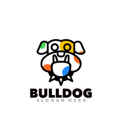 Bulldog line symbol logo template 
