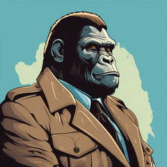 Fototapeta na wymiar Gorilla Illustration Character
