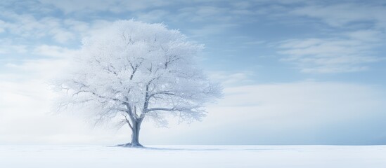 Snow covered tree is magnificent