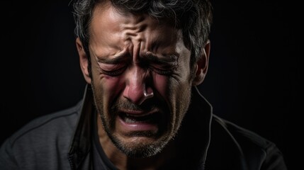 Young Black Man Desperately Clutches His Head in Agonizing Pain