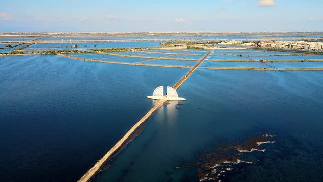 Fan shaped Salt Fields (Yantian) of Qing Kun Sha (Qingkunsha) - Tree of Life in Tainan Taiwan