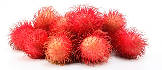 Delightful Thai rambutans with a white background pattern