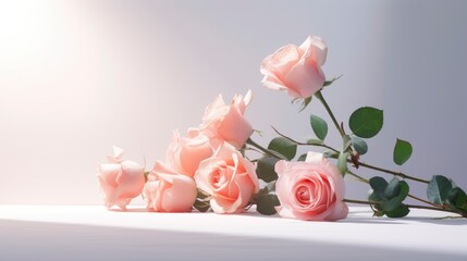 Flowers Composition Gifts Rose On White, Background Image,Valentine Background Images, Hd