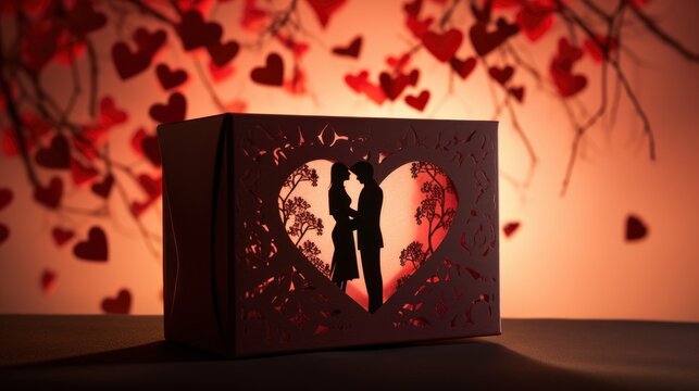 Giftbox Greeting Card St Valentines Day, Background Image,Valentine Background Images, Hd