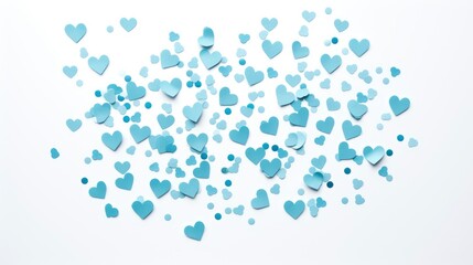Light Blue Heart Confetti Set , Background Image,Valentine Background Images, Hd