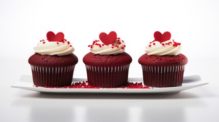 Red Velvet Cupcakes Decorations Valentines Day, Background Image,Valentine Background Images, Hd