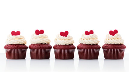 Red Velvet Cupcakes Decorations Valentines Day, Background Image,Valentine Background Images, Hd