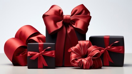 Ribbon Shape Heart Gift Boxes Rose photorealistic , Background Image,Valentine Background Images, Hd