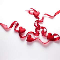 Ribbons Shaped Hearts On White Valentines , Background Image,Valentine Background Images, Hd