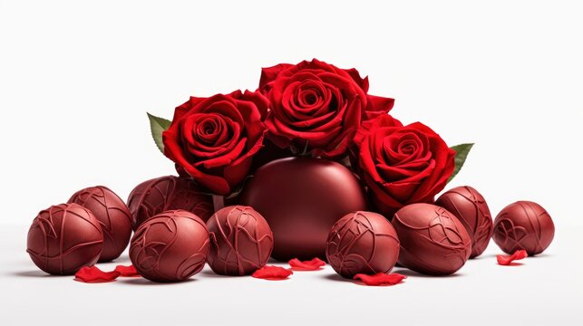 Red Roses Chocolate Candies Valentines Day, Background Image,Valentine Background Images, Hd