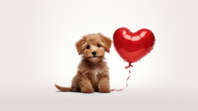 St Valentines Day Concept Funny Puppyphotorealistic E51 , Background Image,Valentine Background Images, Hd
