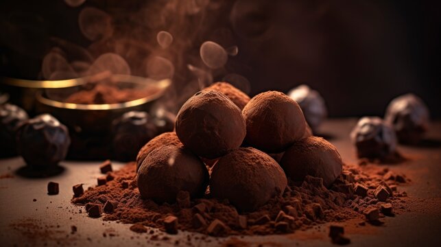 Sweet Chocolate Pralines Tasty Truffles , Background Image,Valentine Background Images, Hd