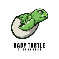 Illustration Baby Turtle Mascot Logo