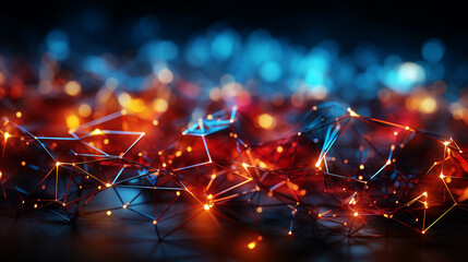 Abstract polygonal wireframe technology background