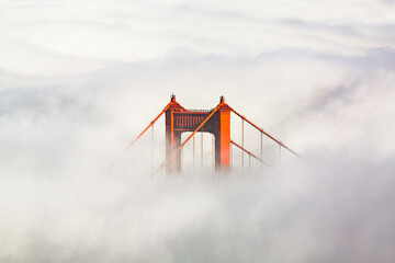 Golden Gate Bridge in San Francisco Covered in Fog