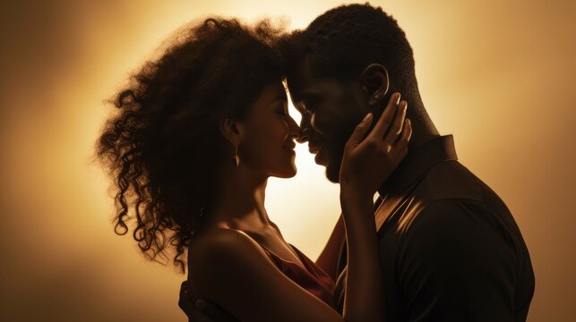 Couple Love Portrait Joyful Black Man , Background Image,Valentine Background Images, Hd