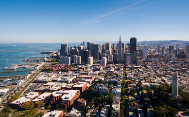Fototapeta na wymiar San Francisco Skyline / Cityscape - Aerial Photo 