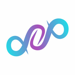 Infinite symbol logo vector. Blue purple.