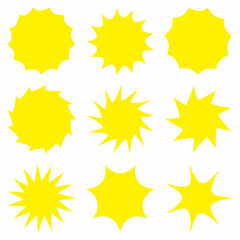 Sun icon vector set.