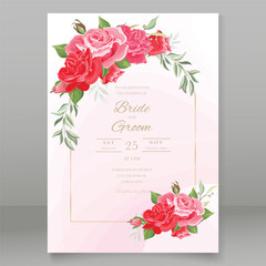 Elegant Red Roses Wedding Invitation