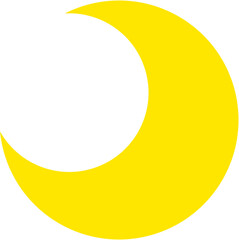Cartoon illustration of a cute yellow crescent moon