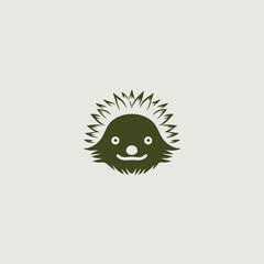 ハリネズミをシンボリックに用いたロゴのベクター画像