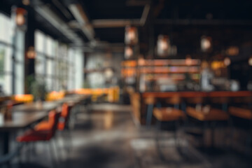 Naklejka premium Abstract blur and defocused coffee shop cafe and restaurant interior for background