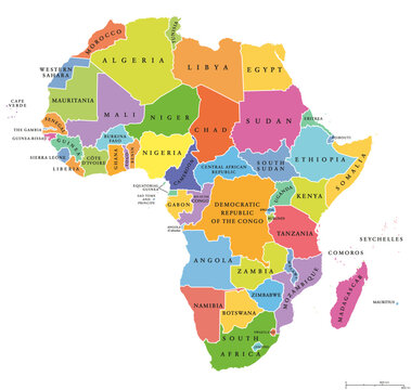 Map of Africa with names