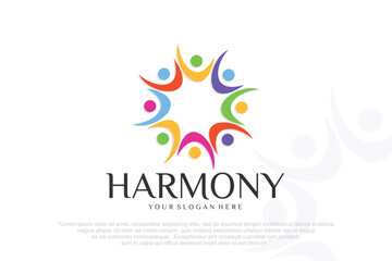 Obraz premium global community logo icon symbol of community ,teamwork, family,and business group.