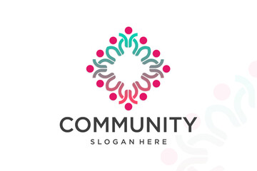 community teamwork logo icon design vector.abstract people logo.