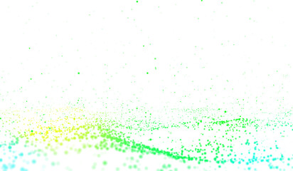 3D abstract digital technology green light particles wave
