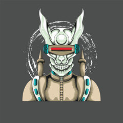 cyberpunk monster logo mascot character design in futuristic trendy style