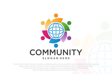 global community logo icon symbol of community ,teamwork, family,and business group.