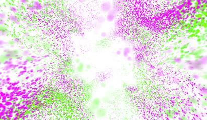 3D abstract digital technology pink-green light particles
