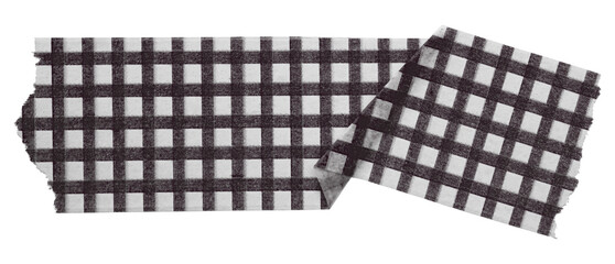 black patterned sticker paper tape isolated on transparent background.