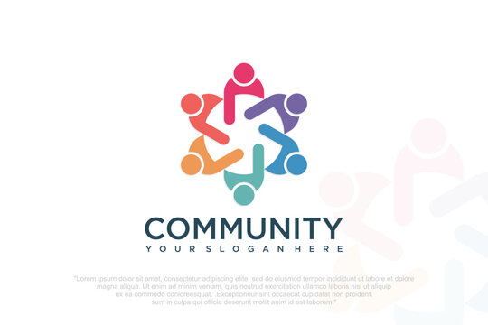 people teamwork logo icon symbol of community,group and family.