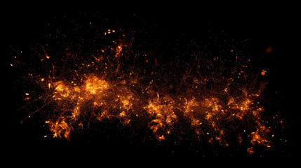Fototapeta na wymiar Perfect fire particles embers sparks on isolated black background. Perfect red fire. generative ai